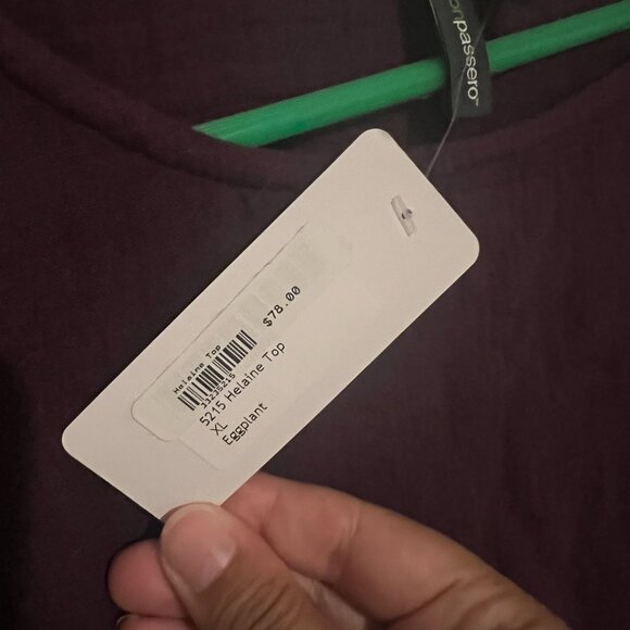 NWT Shannon Passero eggplant blouse xl - Picture 7 of 7